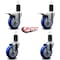 Service Caster 4'' Blue Poly Swivel 1-5/8'' Expanding Stem Caster Set 2 Total Lock Brakes, 4PK SCC-EXTTL20S414-PPUB-BLUE-2-S-2-158 - alternate 2